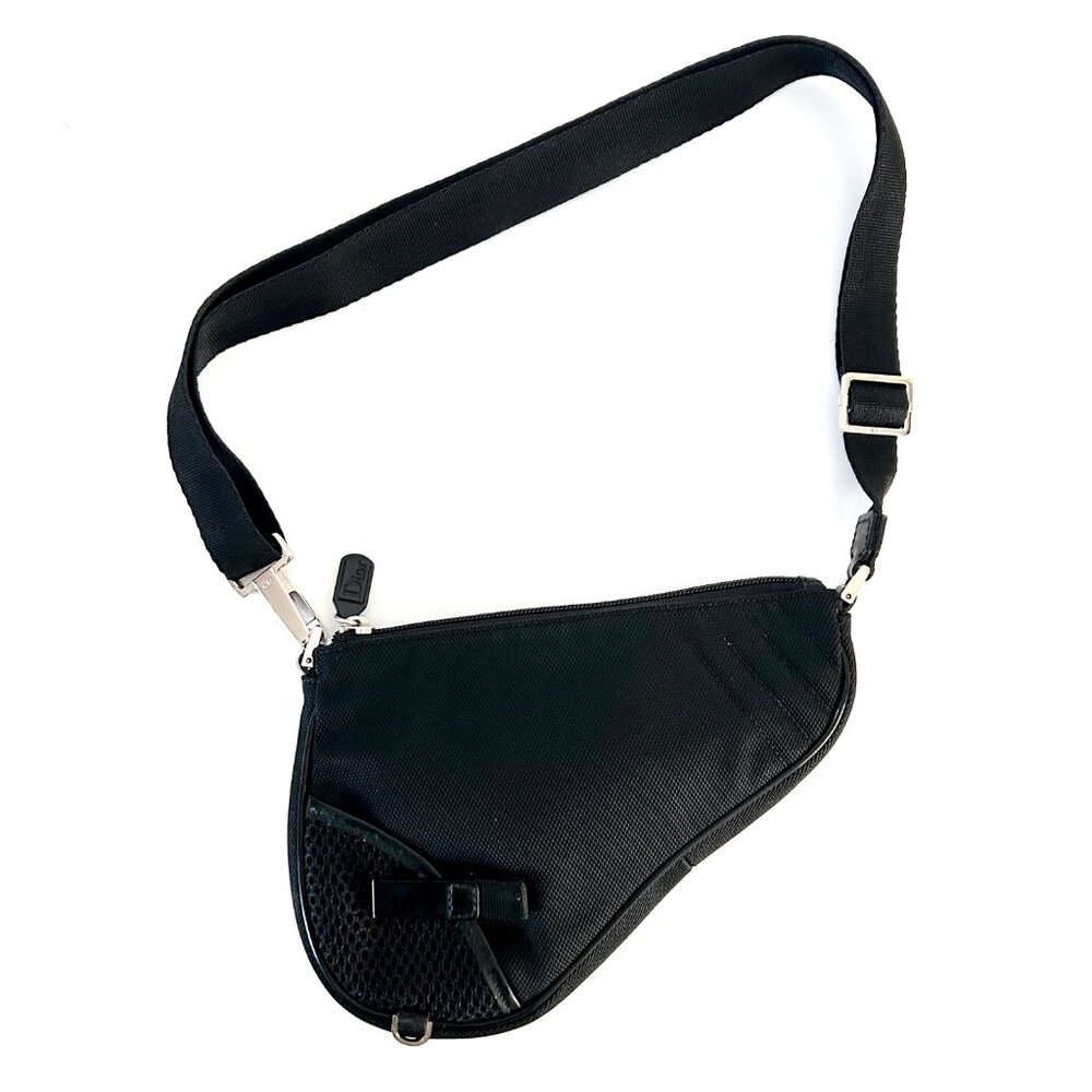 Christian Dior UNISEX Nylon Mesh Saddle Bag EUC